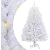 Syfax Künstlicher Weihnachtsbaum 150 LEDs PVC und Stahl Weiß