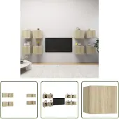 The Living Store TV-Wandschränke 8 Stk. Sonoma-Eiche 30,5x30x30 cm