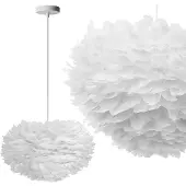 Toolight Pendellampe App335-3Cp Gefieder Ball Weiss 1-Lichtquelle E27 35X35X20-100Cm Einstellbar