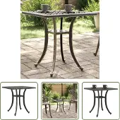 The Living Store Gartentisch Bronzen 53x53x53 cm Aluminiumguss