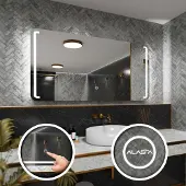 Alasta Rechteckiger LED-Spiegel 170x90 cm für Wohnzimmer, Schlafzimmer und Badezimmer