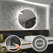 Alasta Runder LED-Spiegel Ø 75 cm für Badezimmer, Wohnzimmer und Schlafzimmer