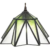 Clayre & Eef Hängeleuchte Tiffany Ø 31x107 cm Grün Glas