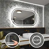 Alasta Ovaler LED-Spiegel 120x60 cm für Schlafzimmer, Badezimmer und Wohnzimmer