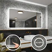 Alasta Rechteckiger LED-Spiegel 190x60 cm für Schlafzimmer, Wohnzimmer und Badezimmer