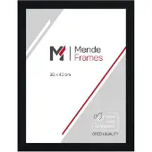 MendeFrames Holzrahmen Massivholz Museumsglas 20x25 cm schwarz gemasert H980