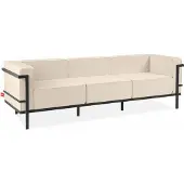 Konsimo GARTENSOFA 3-Personen "TRIGLO" Dunkelgrau/Cremeweiß, Stahl/Polyester/Schaumstoff, Modern, 229x70x69 cm