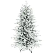 HOMCOM Künstlicher Weihnachtsbaum, 150cm Christbaum mit Schnee, 1162 Zweigen