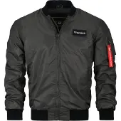 Bores Bomber Textiljacke, schwarz/oliv, 5XL