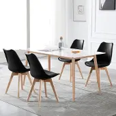 Woltu Esszimmerstuhl 1 Stück Esszimmerstuhl Design Stuhl Küchenstuhl Holz schwarz