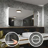Alasta Rechteckiger LED-Spiegel 150x80 cm für Schlafzimmer, Wohnzimmer und Badezimmer