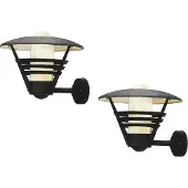 Konstsmide Außenwandleuchte Laterne schwarz, Opalglas, Lampe Hauswand Terrasse,