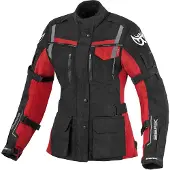 Berik Torino wasserdichte Damen Motorrad Textiljacke, schwarz/rot, 38