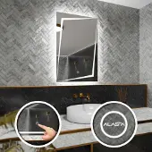 Alasta Rechteckiger LED-Spiegel 70x100 cm für Schlafzimmer, Wohnzimmer und Badezimmer