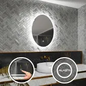 Alasta Ovaler LED-Spiegel 70x120 cm für Schlafzimmer, Badezimmer und Wohnzimmer