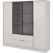 Masseno Drehtürenschrank CATERINA 206 cm Kleiderschrank Schlafzimmer Schrank 4-türig Kaschmir