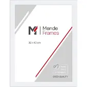 MendeFrames Bilderahmen Massivholz Museumsglas 30x45 cm weiß gemasert H980