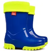 Demar Kinder Gummistiefel Gefüttert Regenstiefel mit Einlage Fluo Reflektiernd 22/23