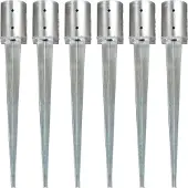Syfax Erdspieße 6 Stk. Silbern 10x76 cm Verzinkter Stahl