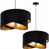 Light11 HOME Hängelampe Deckenleuchter Goldener Samt Lampenschirm
