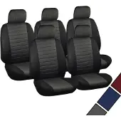 Woltu Sitzbezüge Auto Einzelsitzbezug universal Größe, 5er Set, schwarz/grau