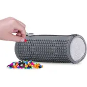 PIXIE CREW beutel mit Silikonplatte und Pixeln 20 cm grau