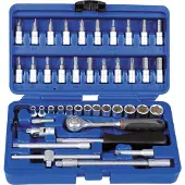 Projahn 1/4" Steckschluessel Satz 46-tlg proficraft 72 Zahn Knarre