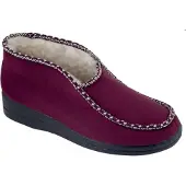 Adanex Damen warme Hausschuhe Fussbett 17013 weinrote Schafwolle innen