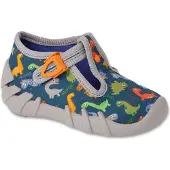 Befado Hausschuhe, Stiefel, 110N495, blau DINO, mit Schnalle