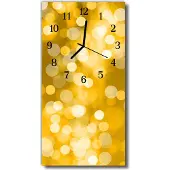 Tulup Glasuhr Wanduhr Küchenuhr Echt-Glas 30x60 Kreise Gelb