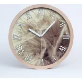 Tulup Holzuhr 20fi cm wanduhr - weiße Spitzen - Löwenzahn