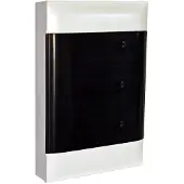 Legrand 135213 Practibox S Aufputzverteiler, mit Rauchglas-Kunstofftür, weiss, 3x 12 Module