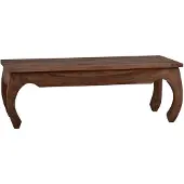 MiaMöbel Couchtisch Colombo 90x45 cm Kolonialstil Massivholz Teak Dunkelbraun