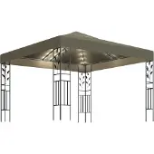 Syfax Pavillon mit LED-Lichterkette 3x3 m Taupe