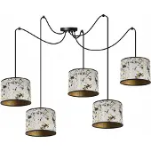 Light11 HOME Decken-Hängelampe, Lampenschirm mit Spinnenmuster, Gold