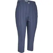 Kjbrand 7/8-Hose "BEA 7/8", Damen, Gr. 44, N-Gr, mittelblau gestreift, Web, Obermaterial: 47% Baumwolle, 45% Polyester, 6% Viskose, 2% Elasthan, figurumspielend 7/8-Länge, Hosen 7/8-Hose, bügelfrei