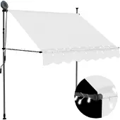 Syfax Einziehbare Markise Handbetrieben mit LED 200 cm Creme