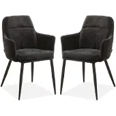 MX Sofa Esszimmerstuhl Donna - Schwarz (2er-Set)