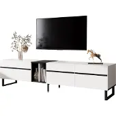SOFTWEARY Lowboard, Breite 180 cm, TV-Schrank, Fernsehtisch, Fernsehschrank für Wohnzimmer, stehend