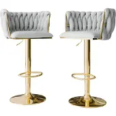 Mirjan 24 Barhocker Muz BS-1142 (2er-Set), Wohnzimmer Sitzhocker-Set (Farbe: 82-Grau)