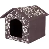 TexCorp Doggy Hundehütte Hundehöhle Hundebett Hundehaus Katzenhöhle mittle L - 52x46 cm braun geblümt