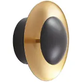 LINDBY LED-Wandleuchte Tiama, Metall, schwarz/gold, Ø 20 cm
