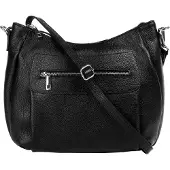 Samantha Look Umhängetasche "Damen echt Leder, Made in Italy", Damen, Gr. B/H/T: 30cm x 25cm x 7cm onesize, schwarz, Leder, unifarben, Taschen Umhängetasche, echt Leder, Made in Italy