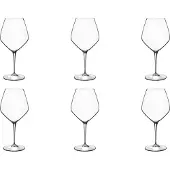 Luigi Bormioli 6 x Luigi Aterlier Gläserset Weingläser Glas klar 80 cl, h: 24 cm