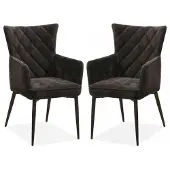 MX Sofa Fleur Esszimmerstuhl – Schwarz (2er-Set)