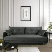 Fun-Möbel Sofa Designersofa SONDRE 3-Sitzer mit Schlaffunktion in div. Farbvarianten