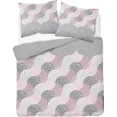 Detexpol Bettwäsche, Flanellbettwäsche, warm, für den Winter 200x220 5631b Rosa geometrische Muster