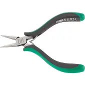 Stahlwille Elektronik-Flachrundzange L.130mm Kopf poliert Griffe 2-Komponenten-Griffe