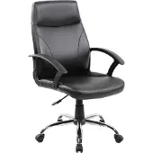 Dmora Bürostuhl Macquarie, Chefsessel mit Armlehnen, Ergonomischer Bürostuhl, Schwarz, 60x59h100/110 cm