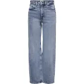 ONLY High-waist-Jeans "ONLJUICY HW WIDE LEG", Damen, Gr. 25, Länge 30, blau (medium blau denim), Denim/Jeans, Obermaterial: 99% Baumwolle, 1% Elasthan, Abriebeffekte, Jeans High-waist-Jeans